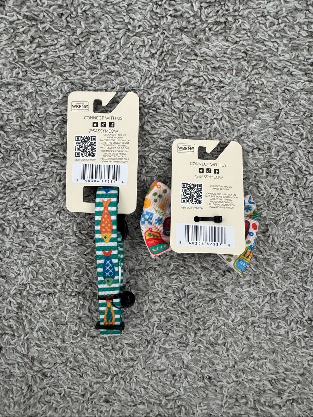 NWT Sassy Meow Cat Collars & Bow Set - Picture 4 of 10